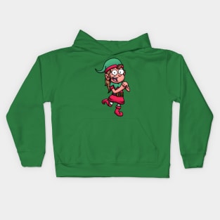 Cute Christmas Elf Girl Kids Hoodie